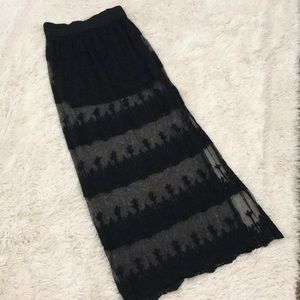 Black high waisted Maxi Skirt